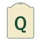 Signmission Designer Series Sign W/ Letter Q, Tan & Green Heavy-Gauge Aluminum Sign, 24" x 18", TG-1824-22932 A-DES-TG-1824-22932 - alternate 1